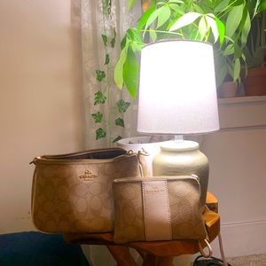 Coach hand bag and wristlet